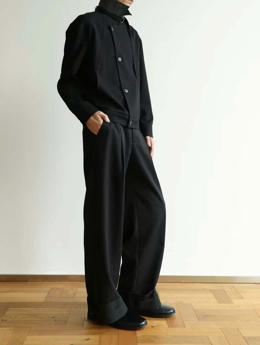 Rolled Up Pinstriped Trousers