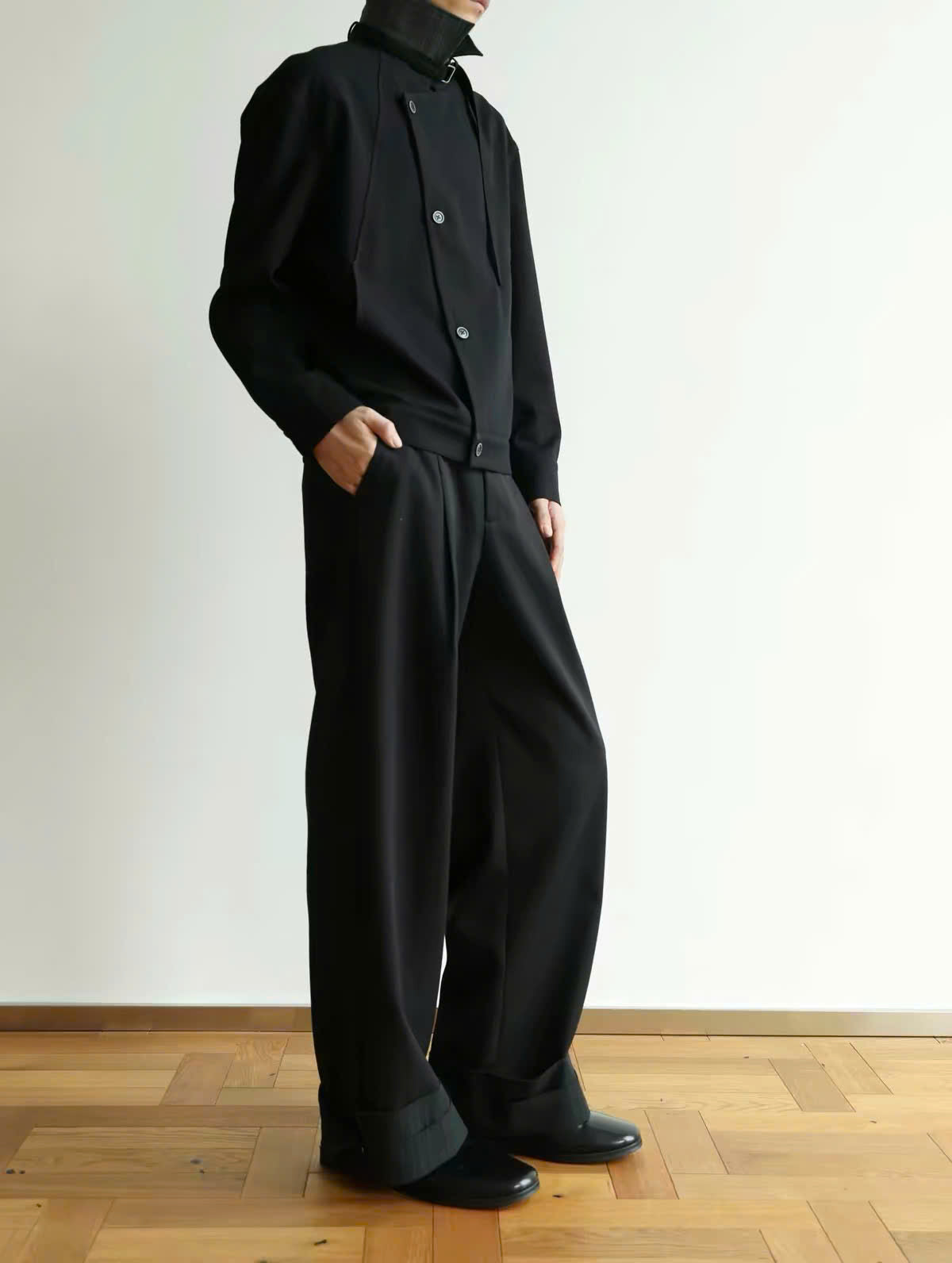 Rolled Up Pinstriped Trousers
