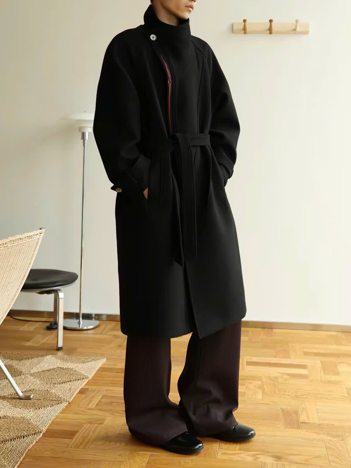 "Blood Mark" Belted Robe Coat