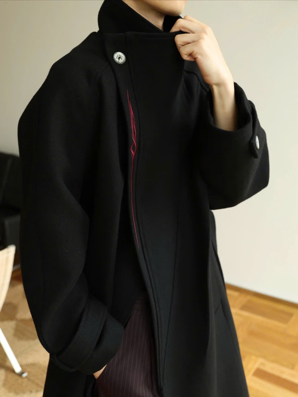 "Blood Mark" Belted Robe Coat