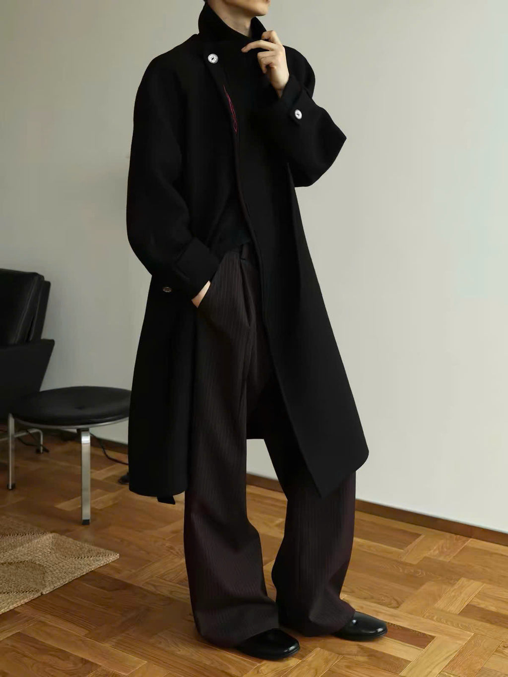 "Blood Mark" Belted Robe Coat