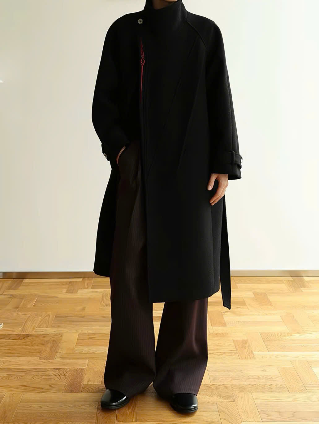 "Blood Mark" Belted Robe Coat