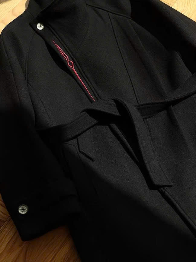 "Blood Mark" Belted Robe Coat
