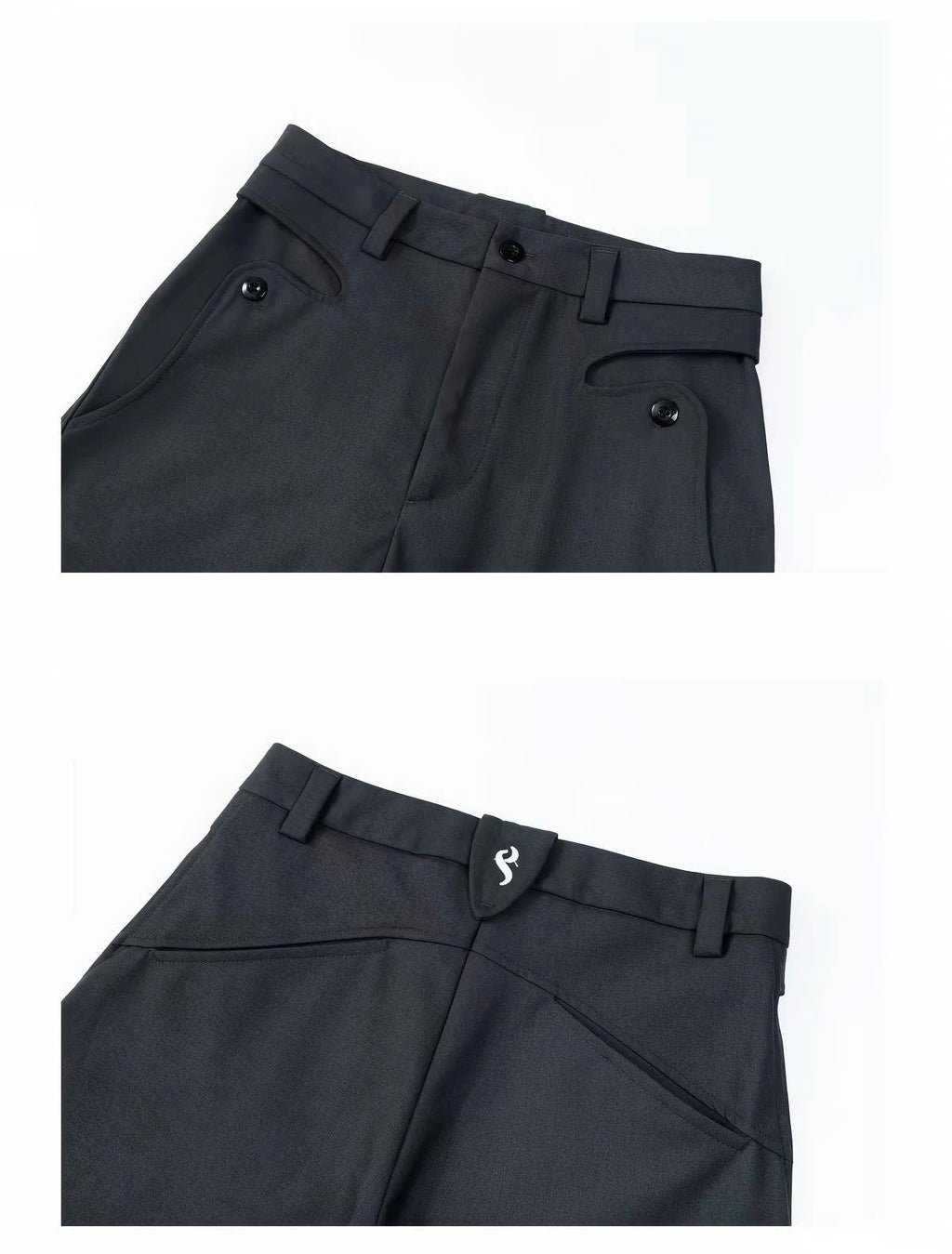 Curved-Knife Relaxed Trousers