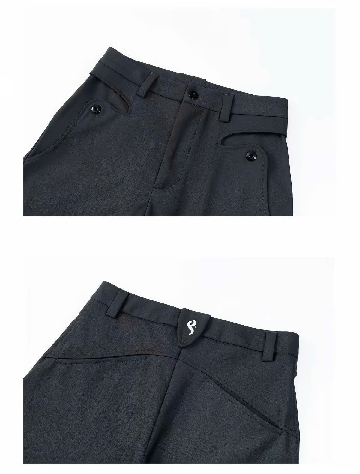 Curved-Knife Relaxed Trousers