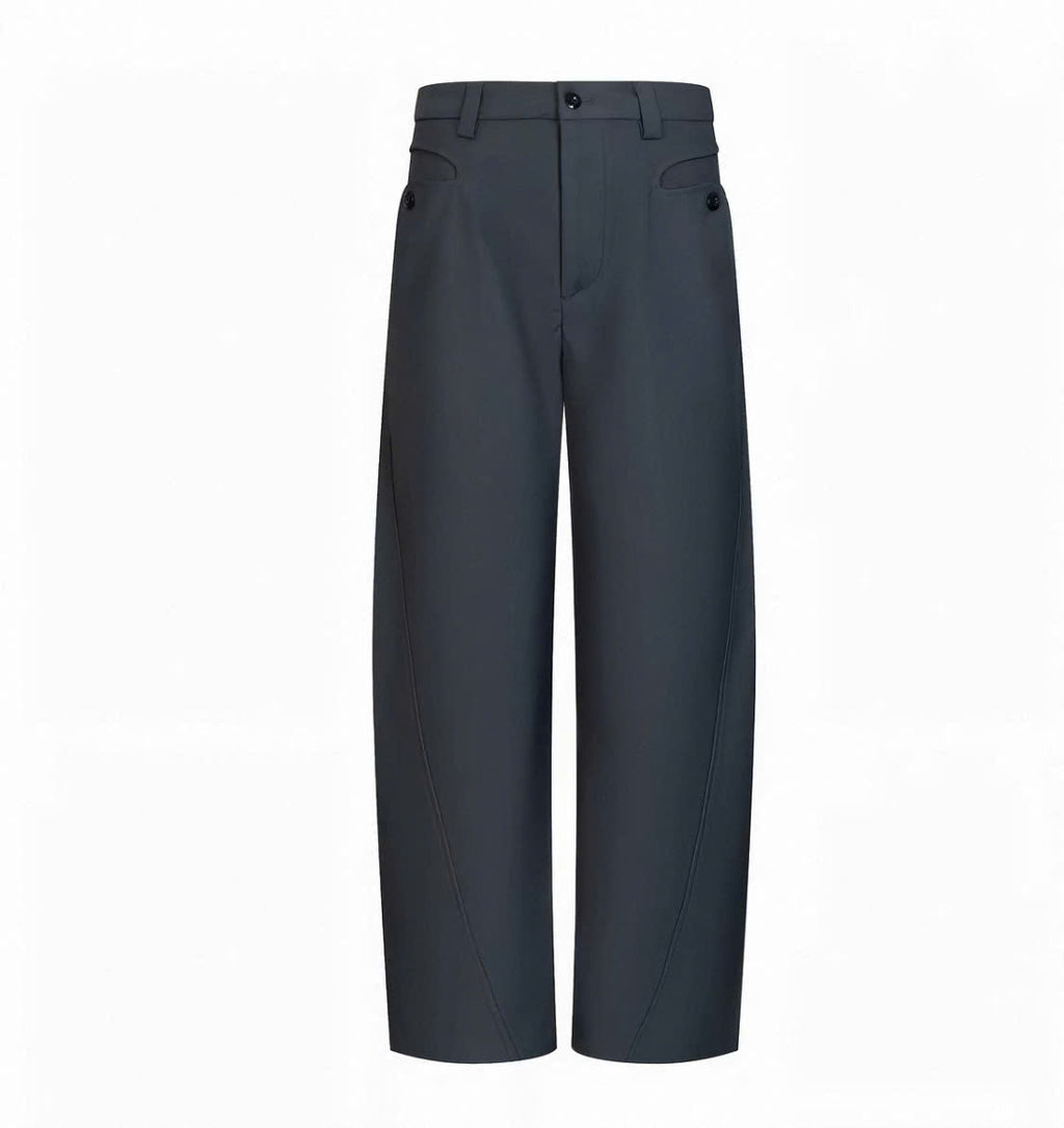 Curved-Knife Relaxed Trousers