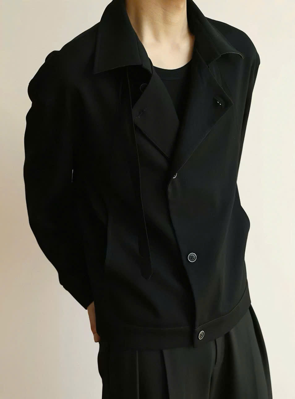 Textured Cross-Strap Jacket