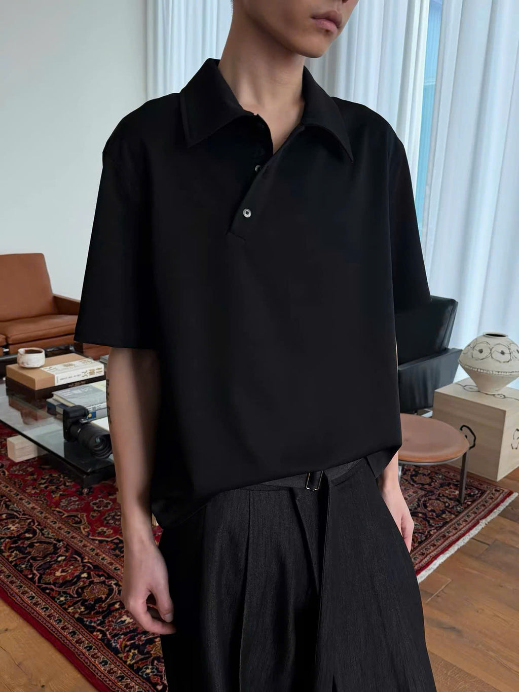 Asymmetric Placket Polo