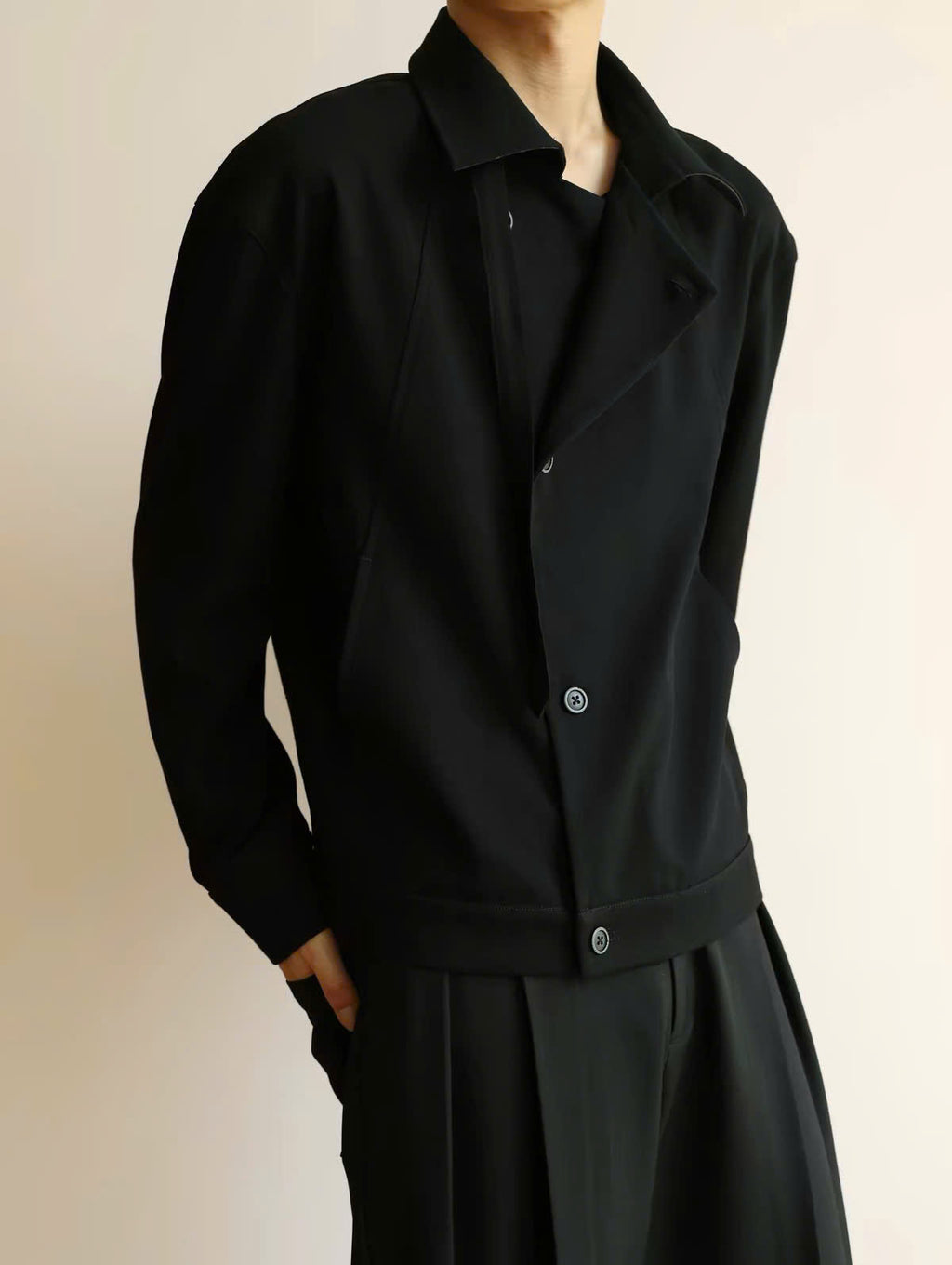 Textured Cross-Strap Jacket