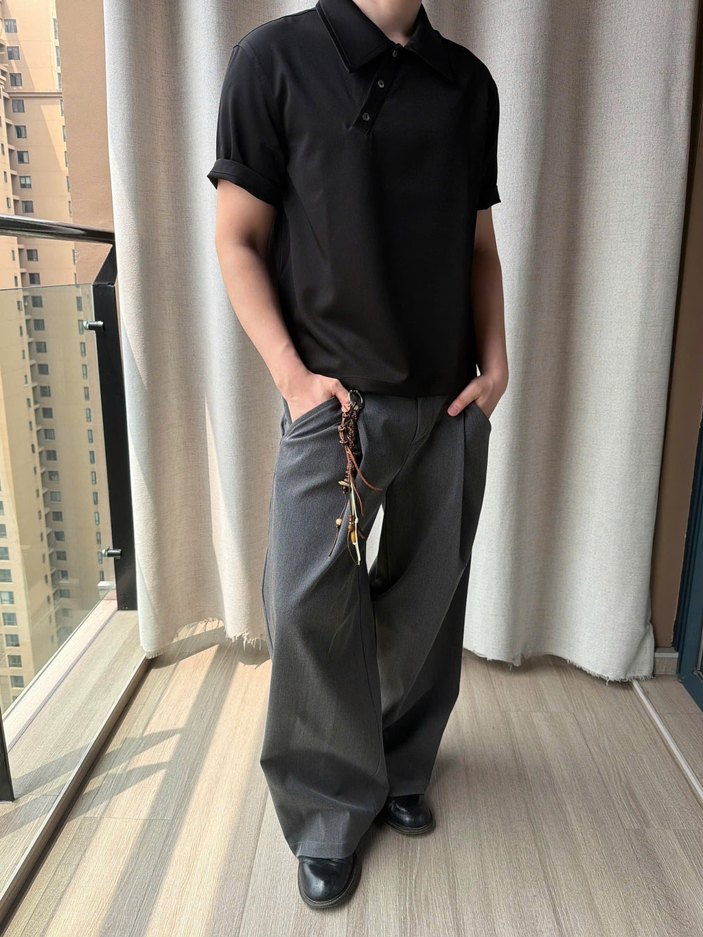 Asymmetric Placket Polo