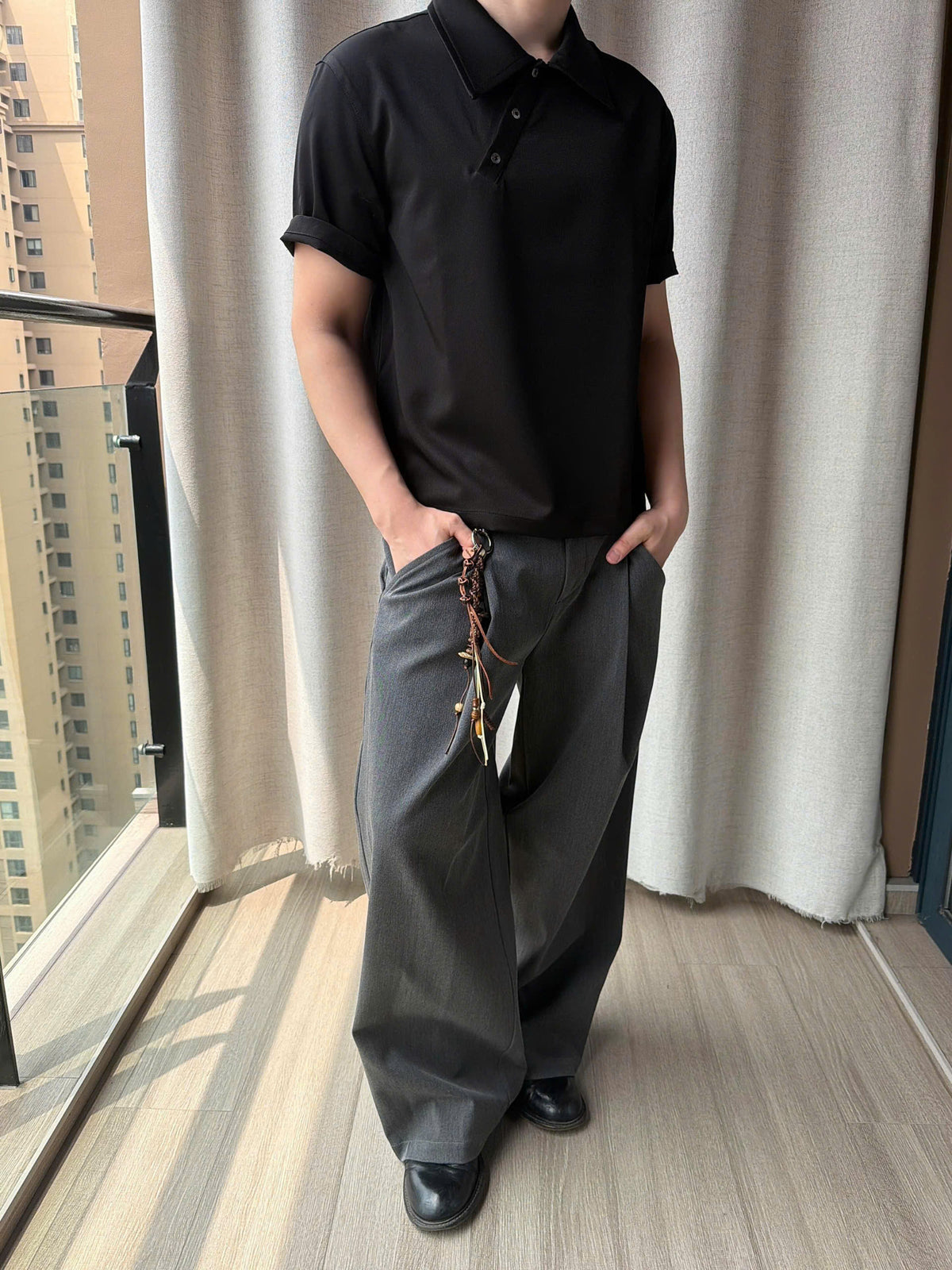 Asymmetric Placket Polo