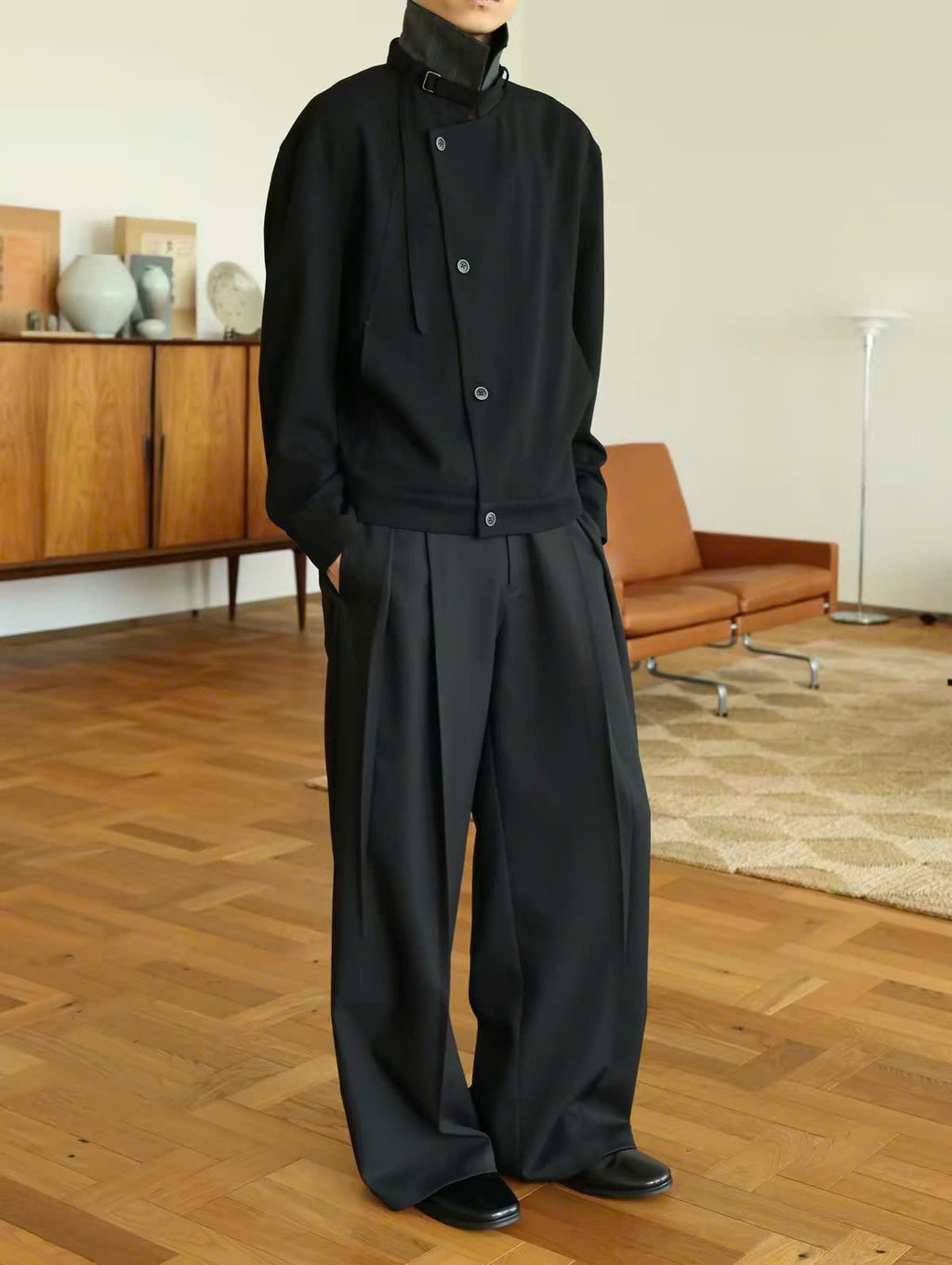 Textured Cross-Strap Jacket