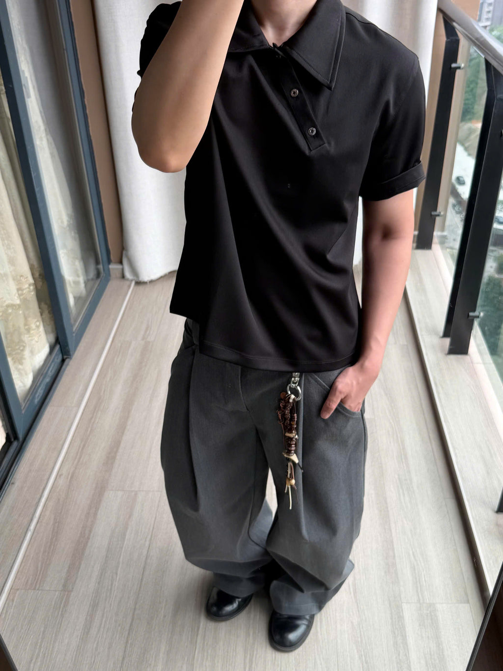 Asymmetric Placket Polo