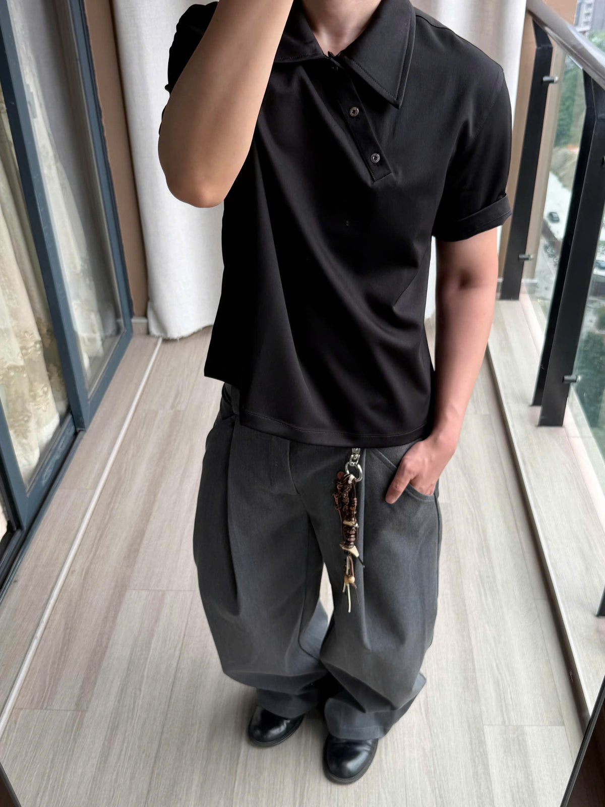 Asymmetric Placket Polo