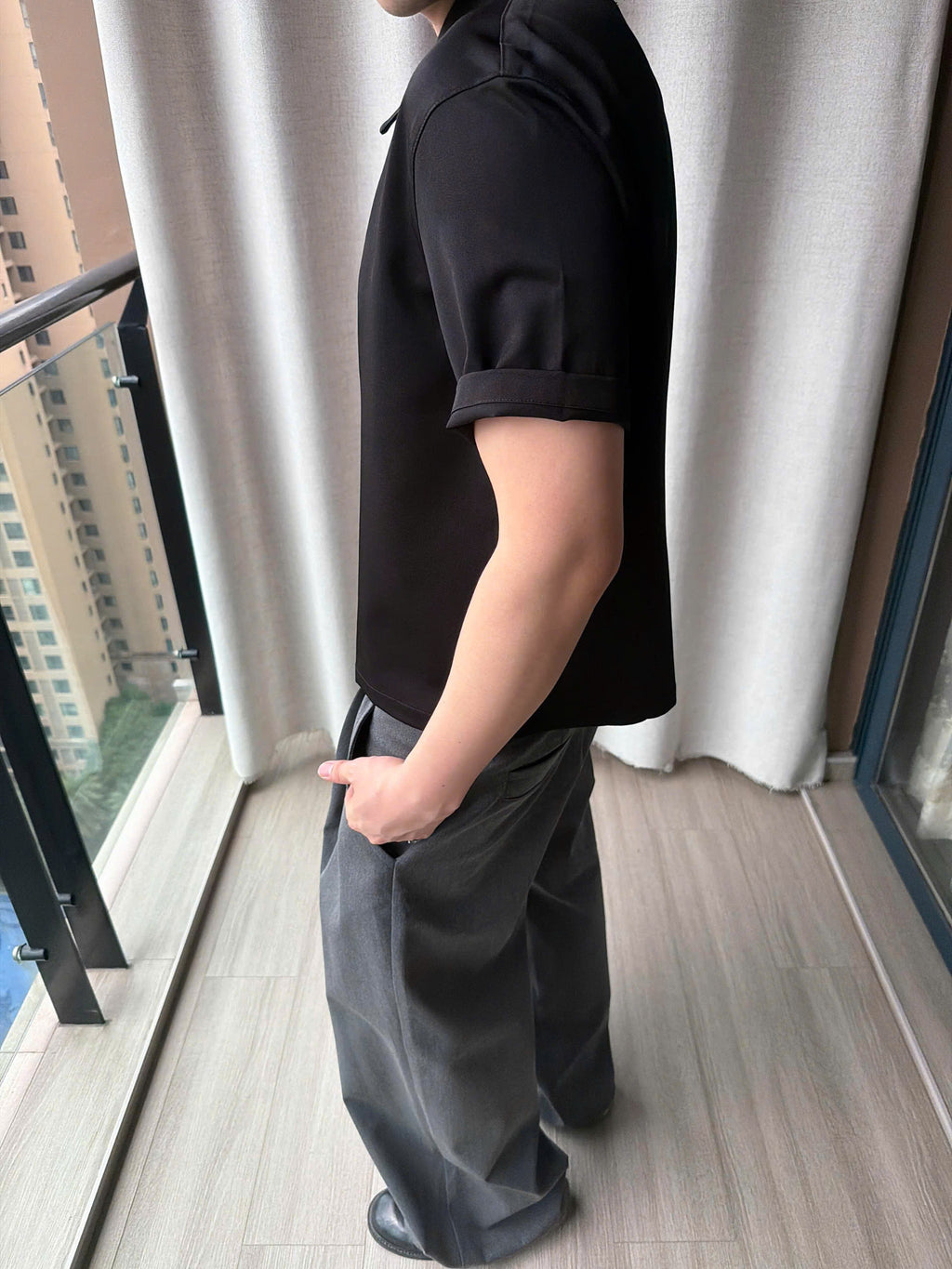 Asymmetric Placket Polo