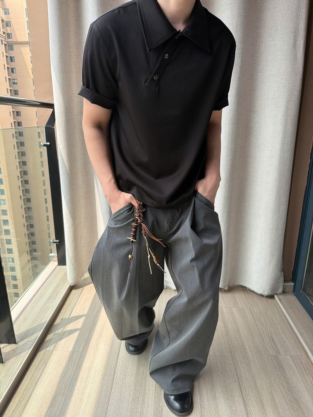 Asymmetric Placket Polo