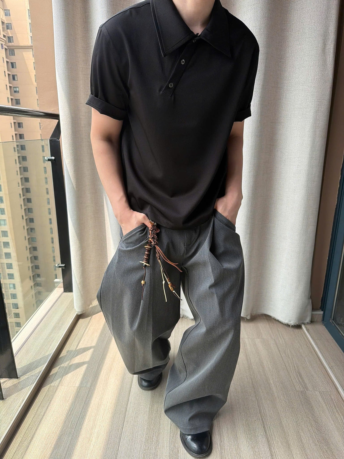 Asymmetric Placket Polo