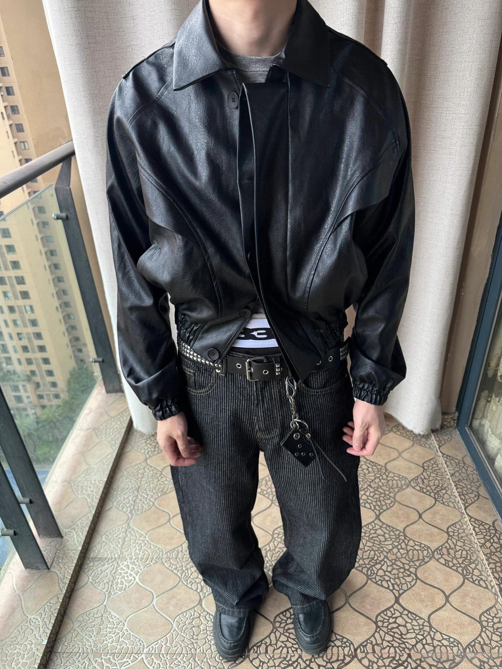 Double Layered Leather Jacket