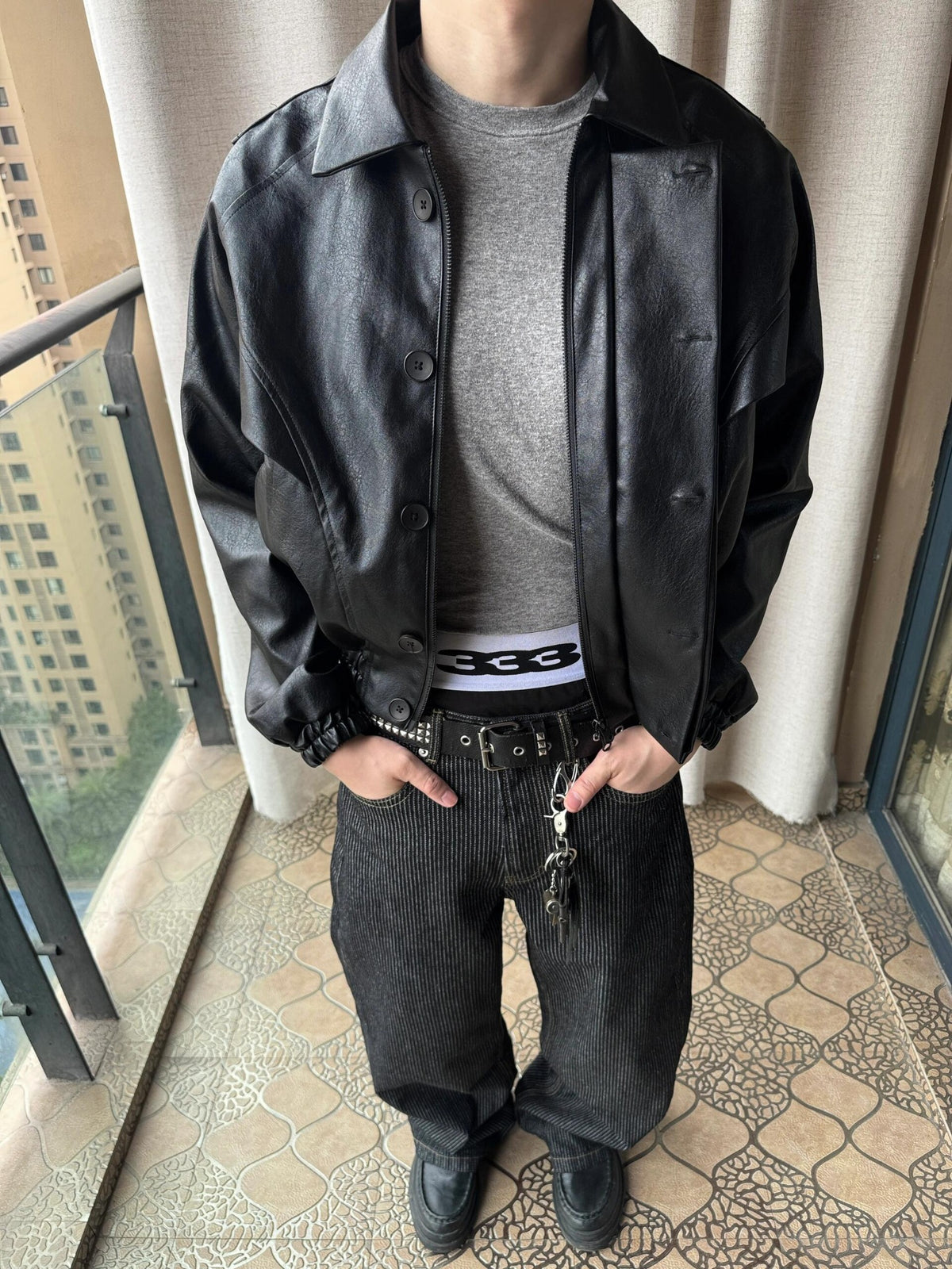 Double Layered Leather Jacket
