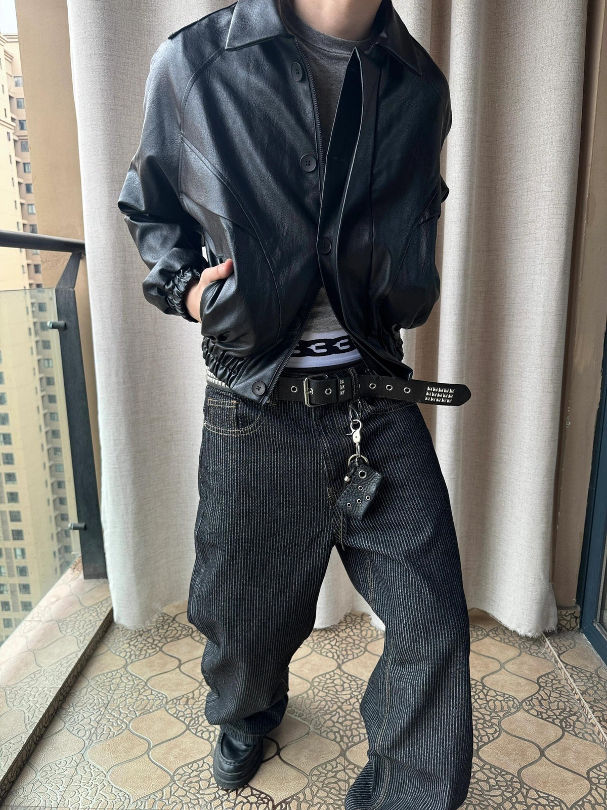 Double Layered Leather Jacket