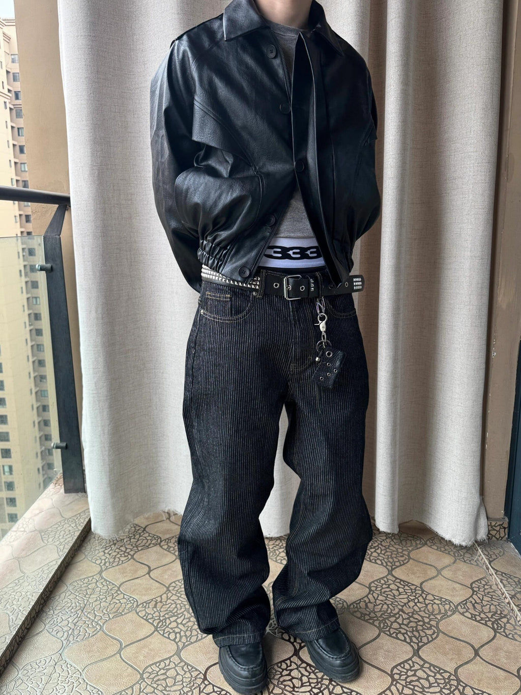 Double Layered Leather Jacket