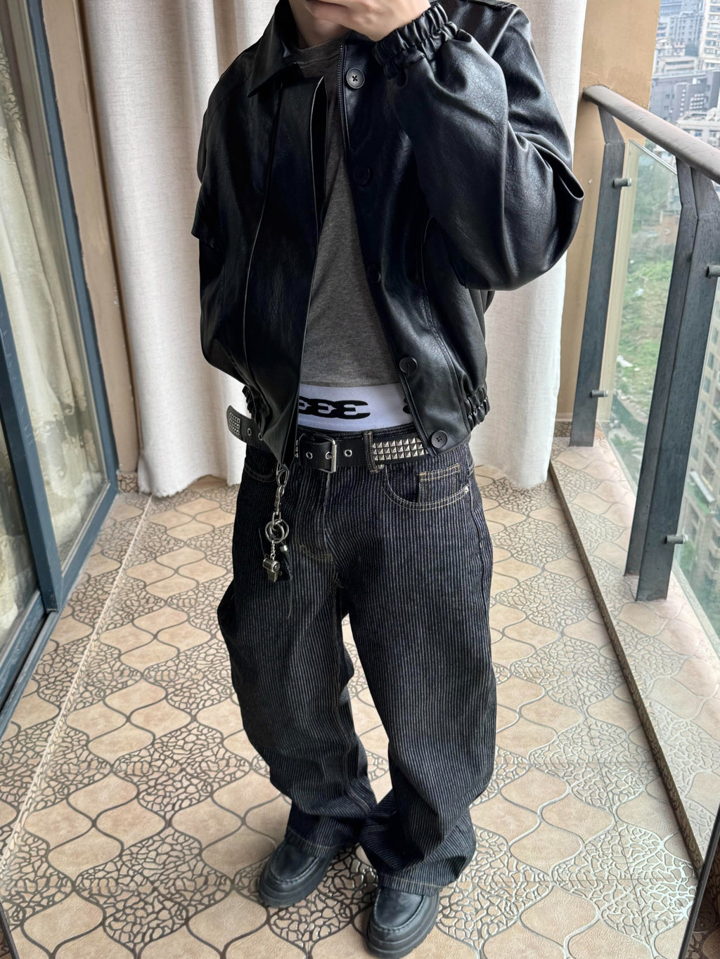 Double Layered Leather Jacket