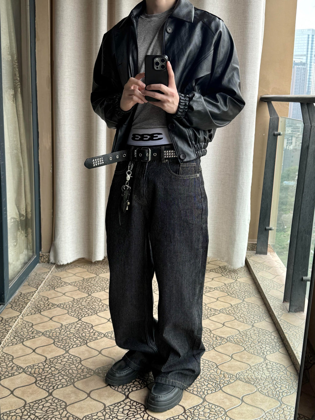 Double Layered Leather Jacket