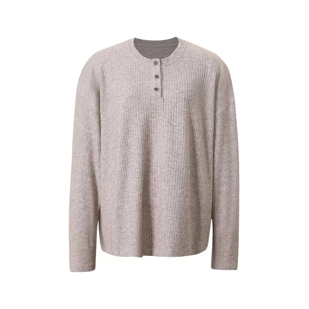 Long Sleeve Henley Knit