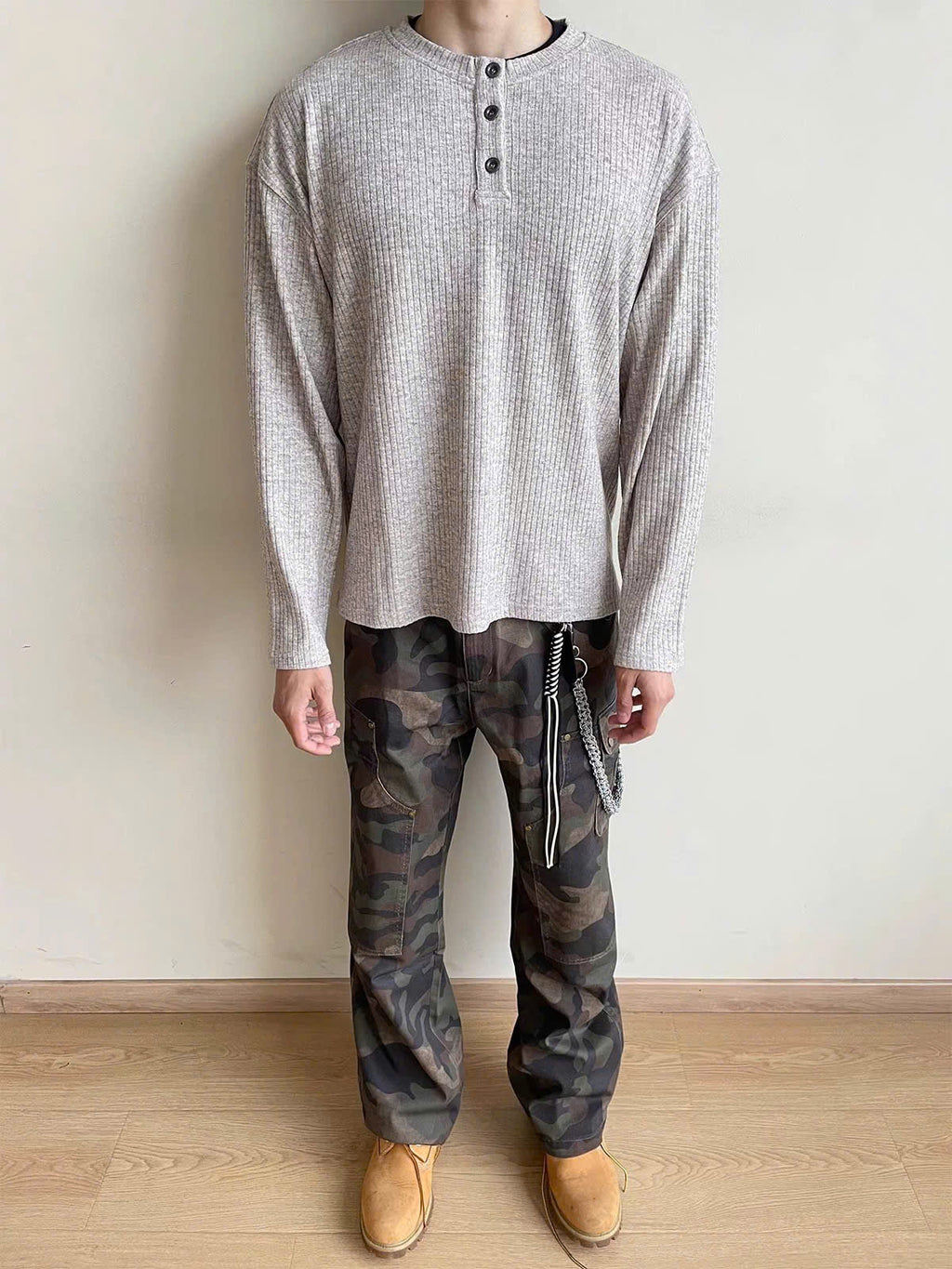 Long Sleeve Henley Knit