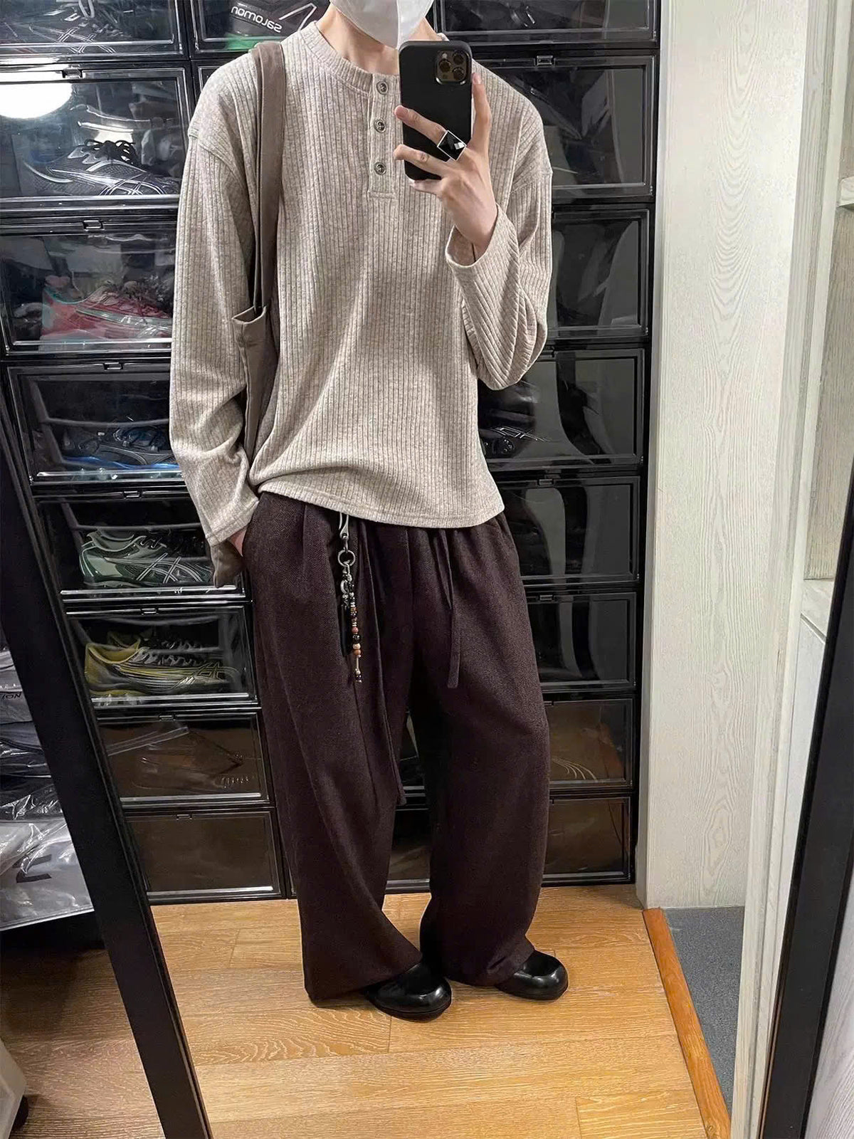 Long Sleeve Henley Knit