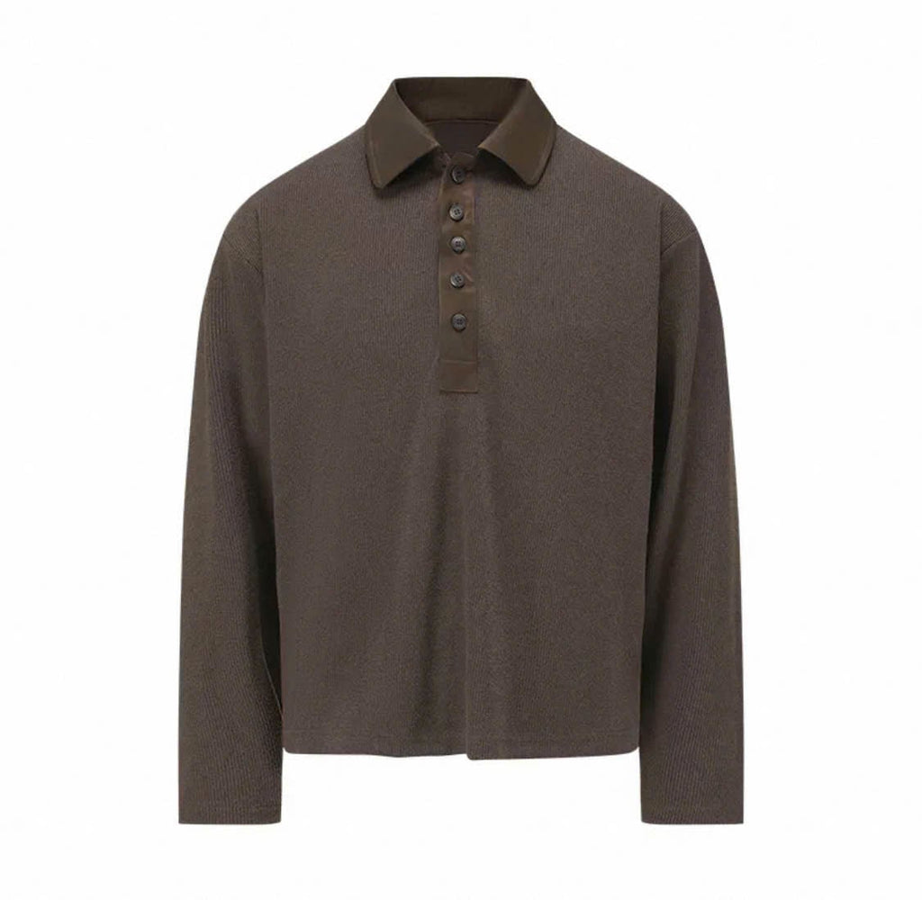 Brown Long Sleeved Collared Shirt