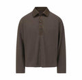 Brown Long Sleeved Collared Shirt