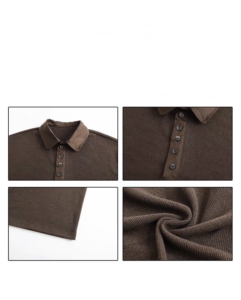 Brown Long Sleeved Collared Shirt