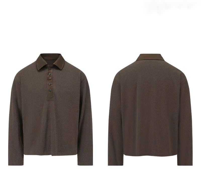 Brown Long Sleeved Collared Shirt