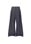Loose Fit Pleated Buttoned Pants