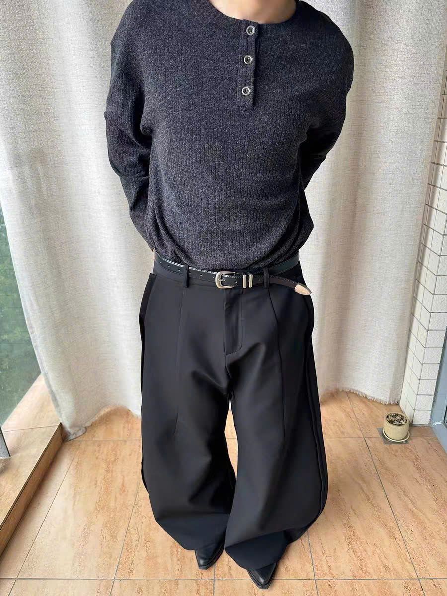 Long Sleeve Henley Knit