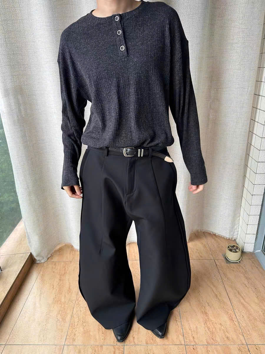 Long Sleeve Henley Knit