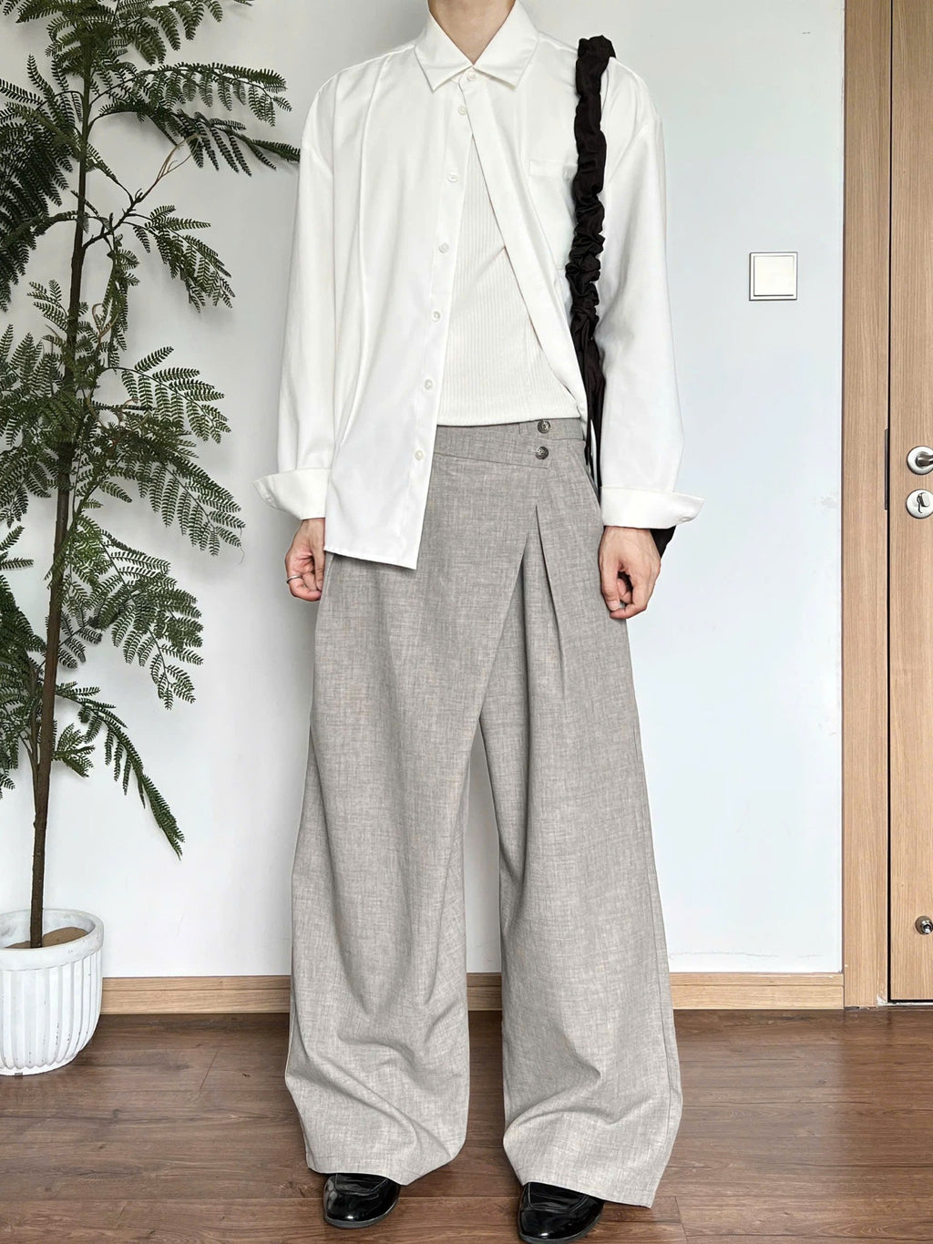 Asymmetric Wrap Trousers