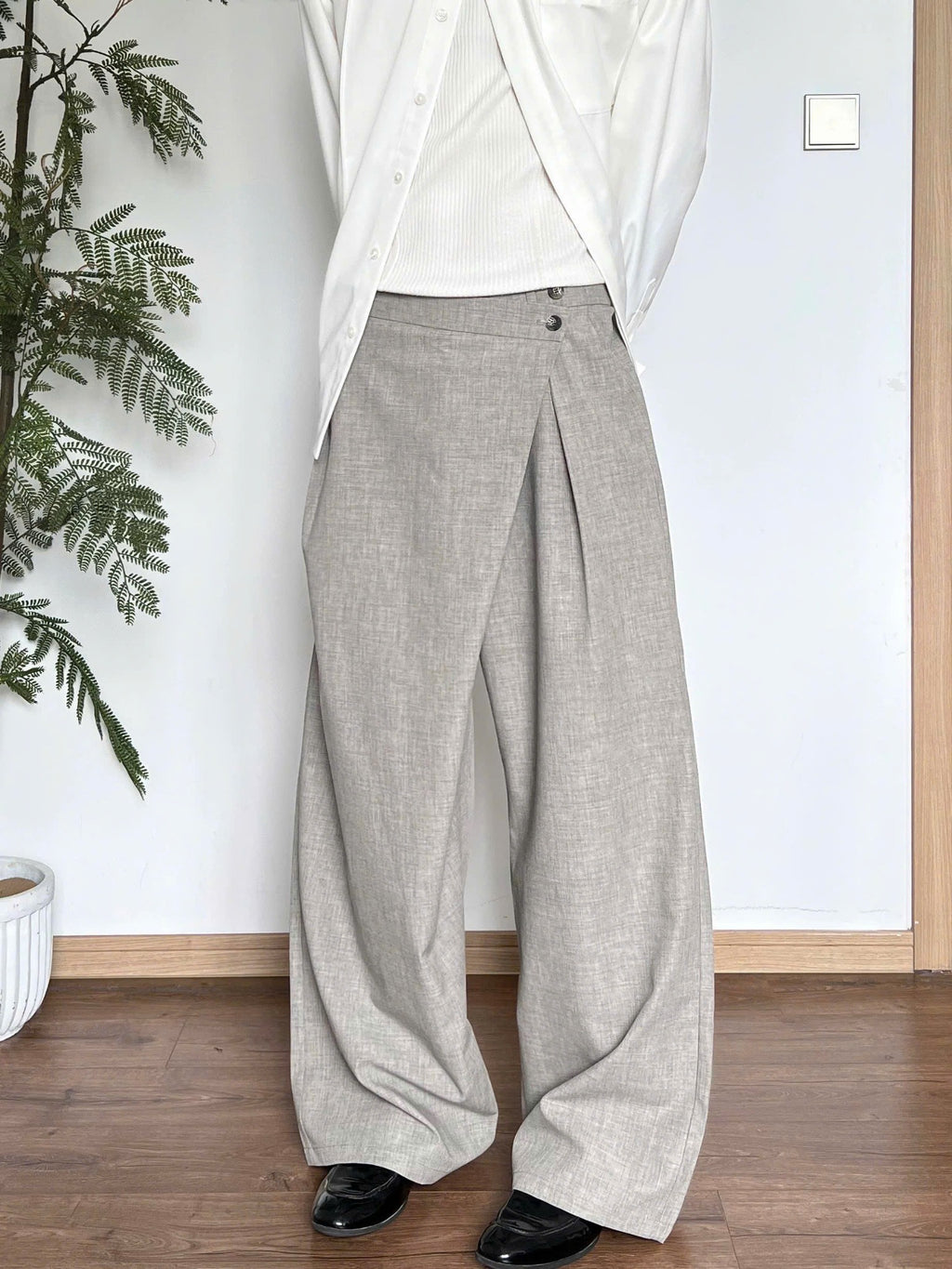 Asymmetric Wrap Trousers