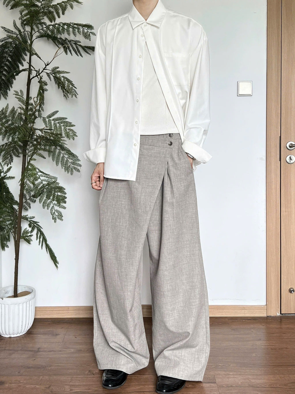 Asymmetric Wrap Trousers