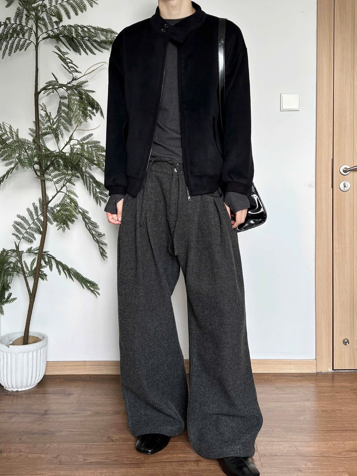 Triple Fold Wide Leg Trousers