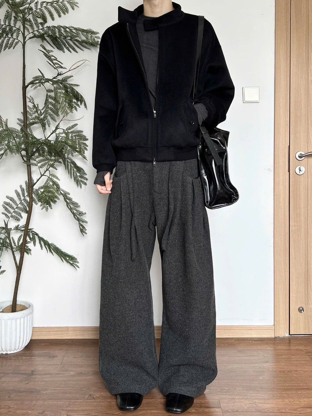 Triple Fold Wide Leg Trousers