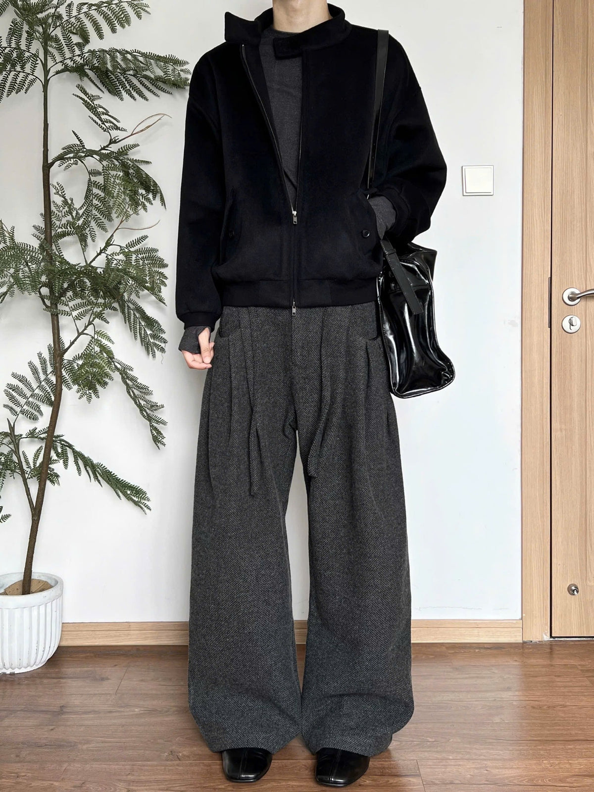 Triple Fold Wide Leg Trousers