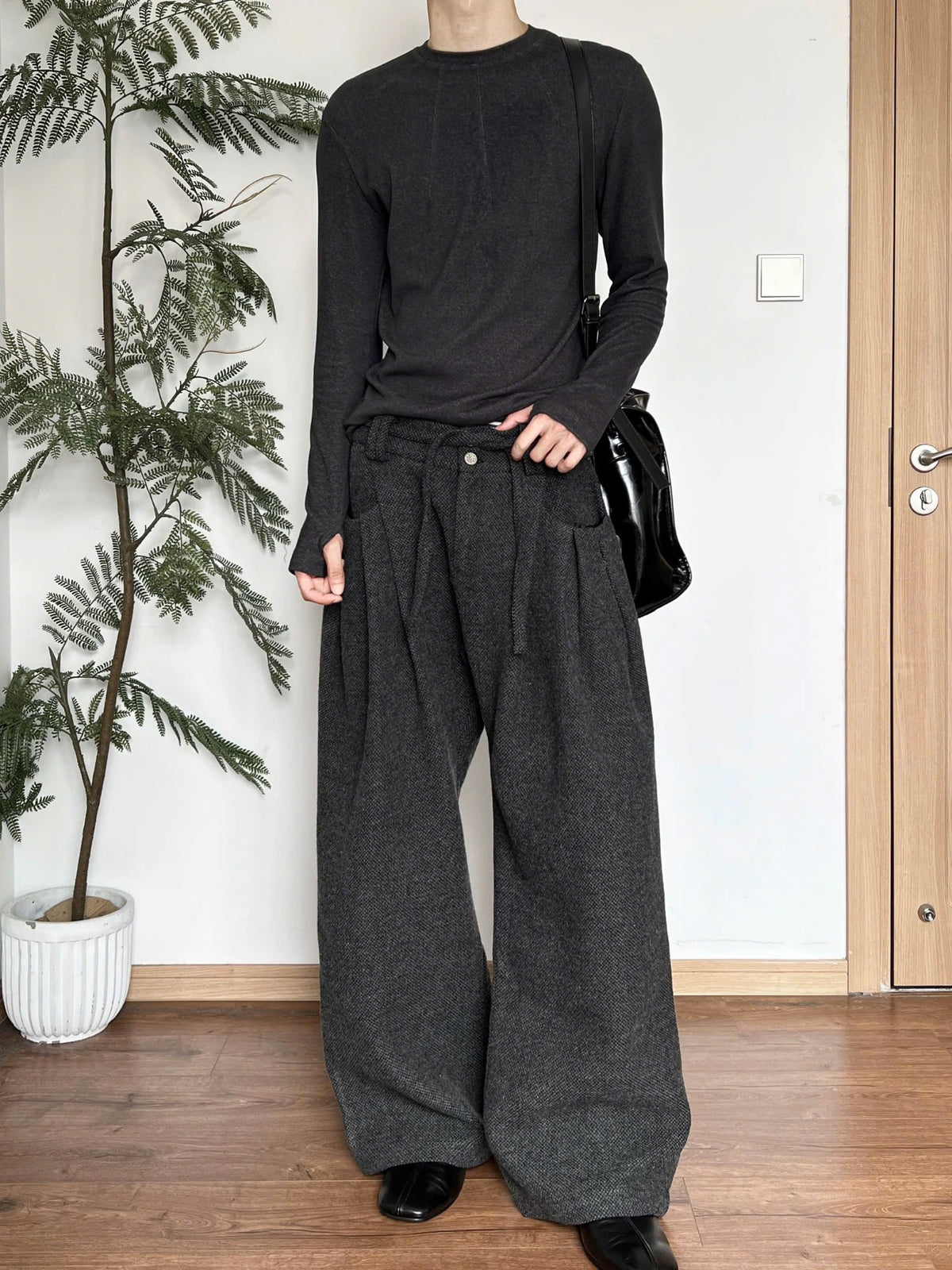 Triple Fold Wide Leg Trousers