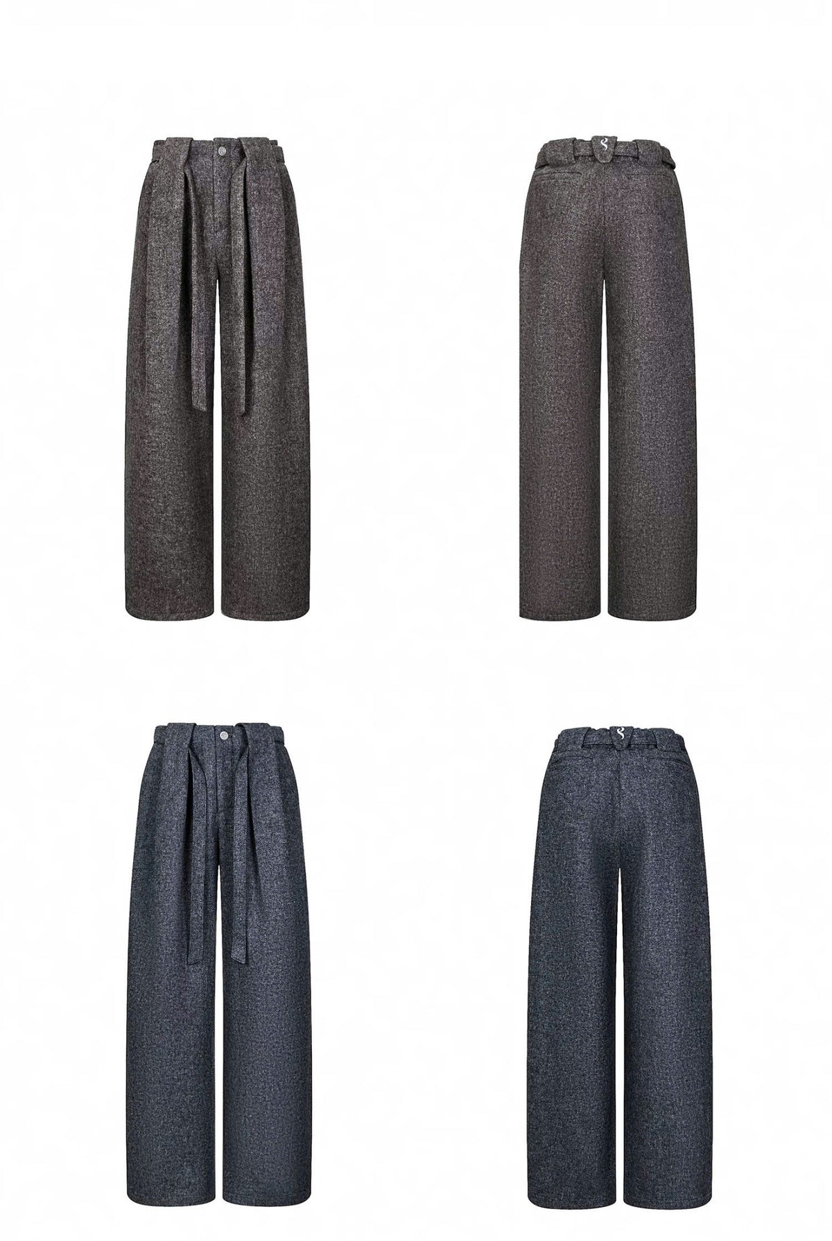 Pleated Belted Trousers