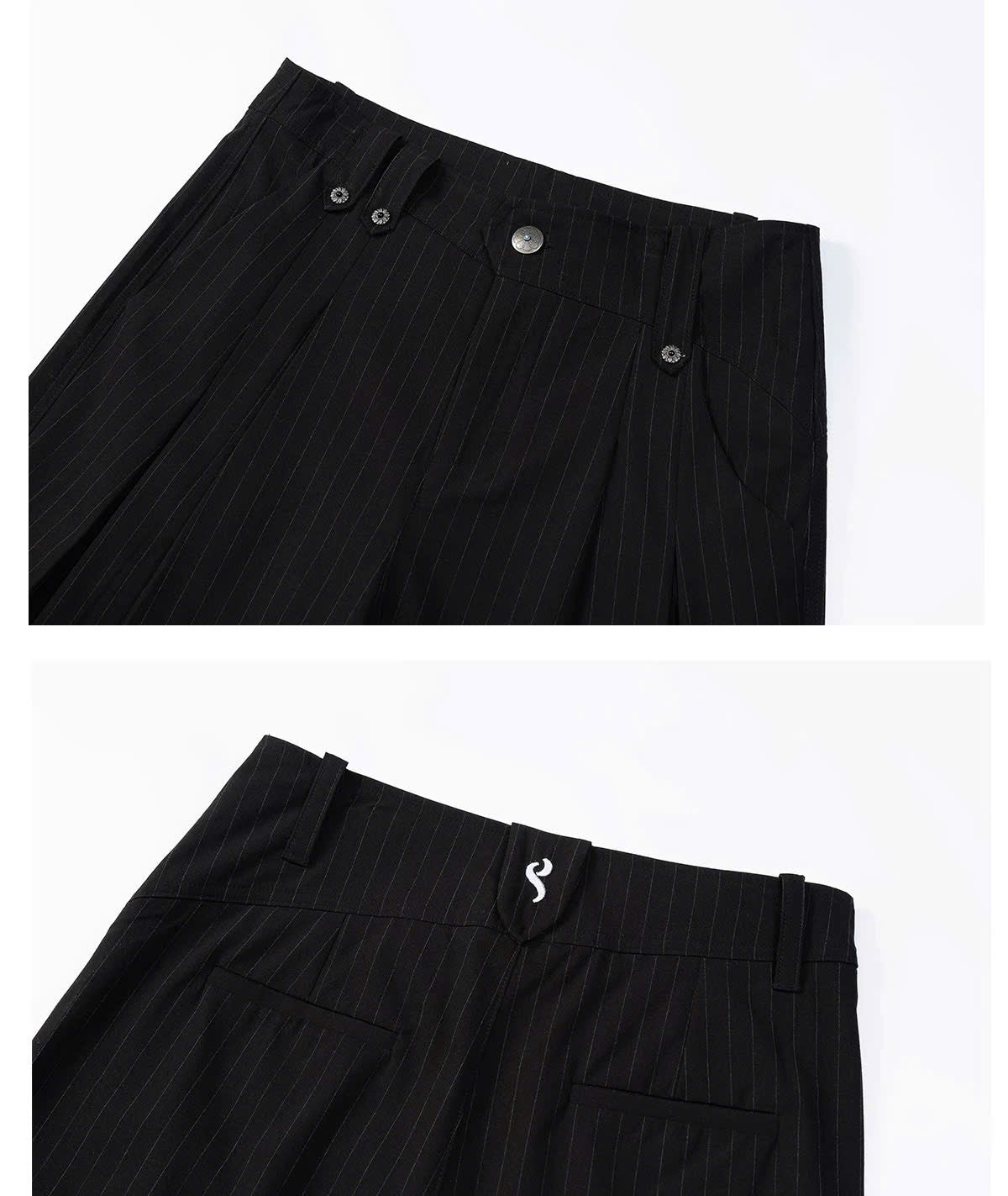 Striped Pleated Trousers