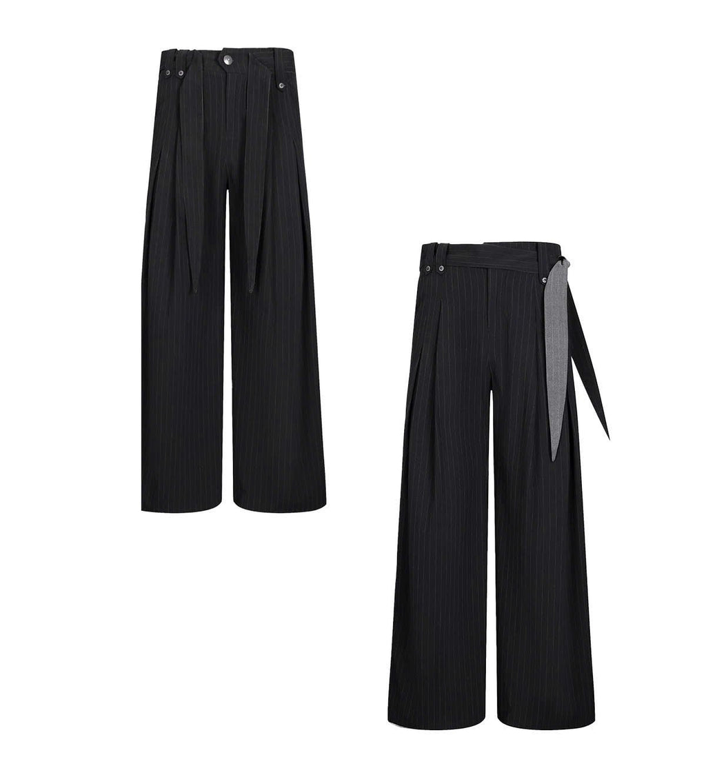 Striped Pleated Trousers