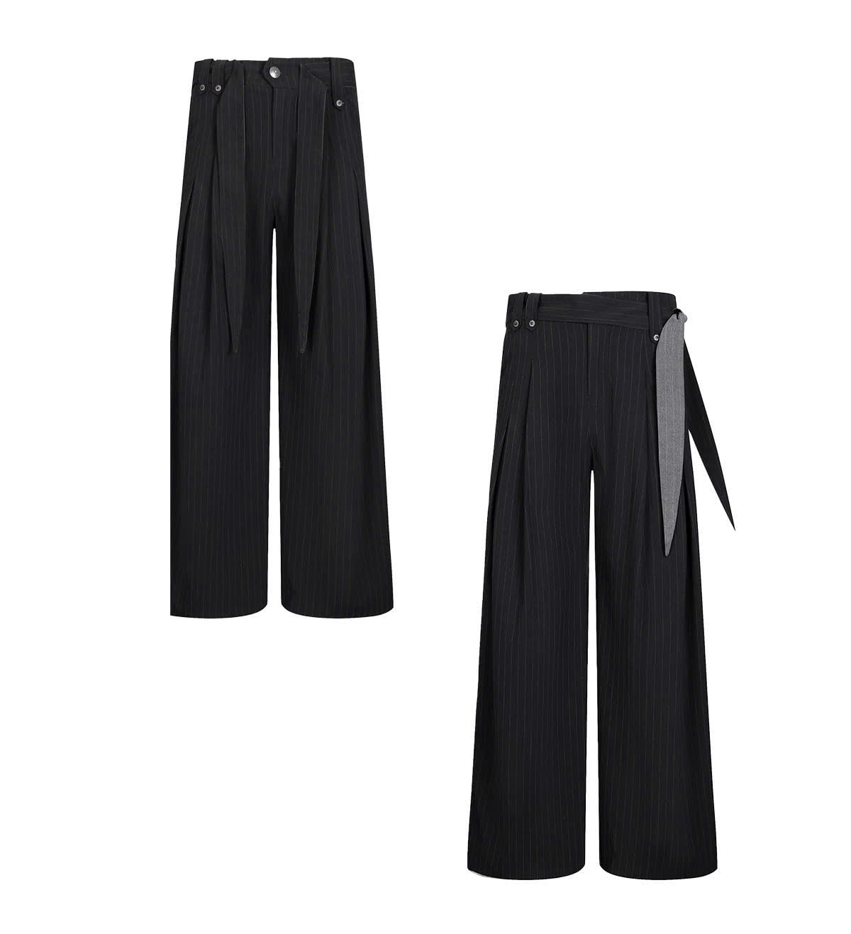 Striped Pleated Trousers