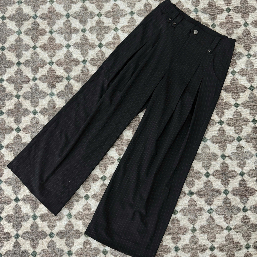 Striped Pleated Trousers