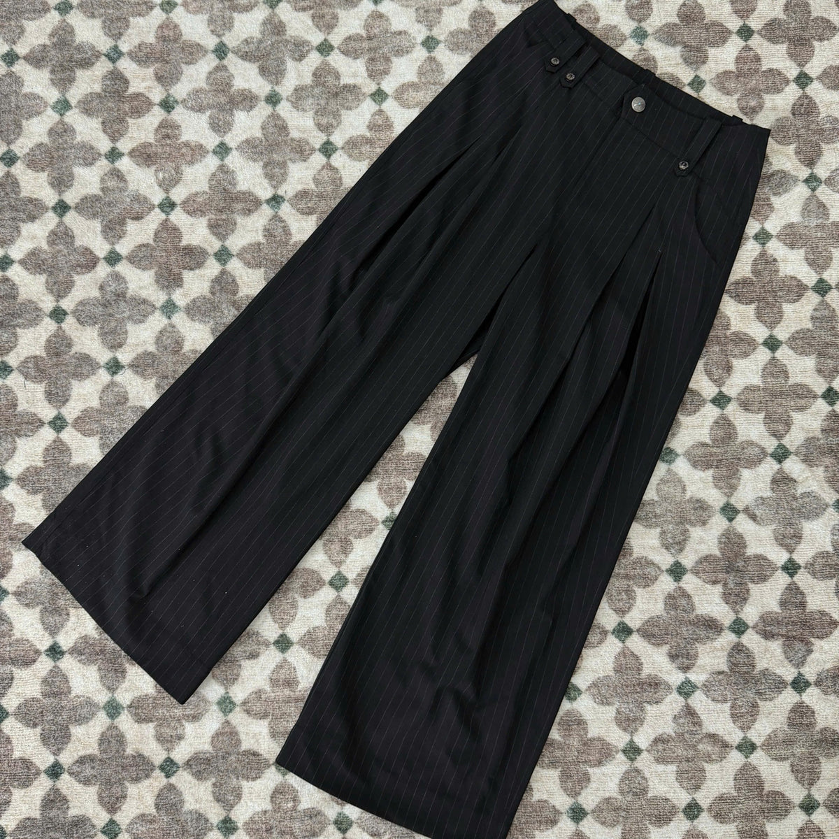 Striped Pleated Trousers